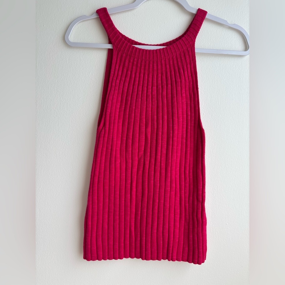 Anthropologie Ribbed Knit Tank Top - Pink